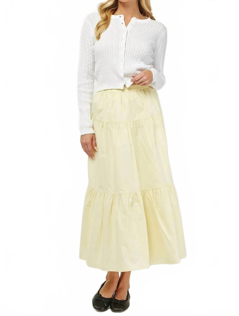 NEW NEEDII the daisy tiered maxi skirt in yellow